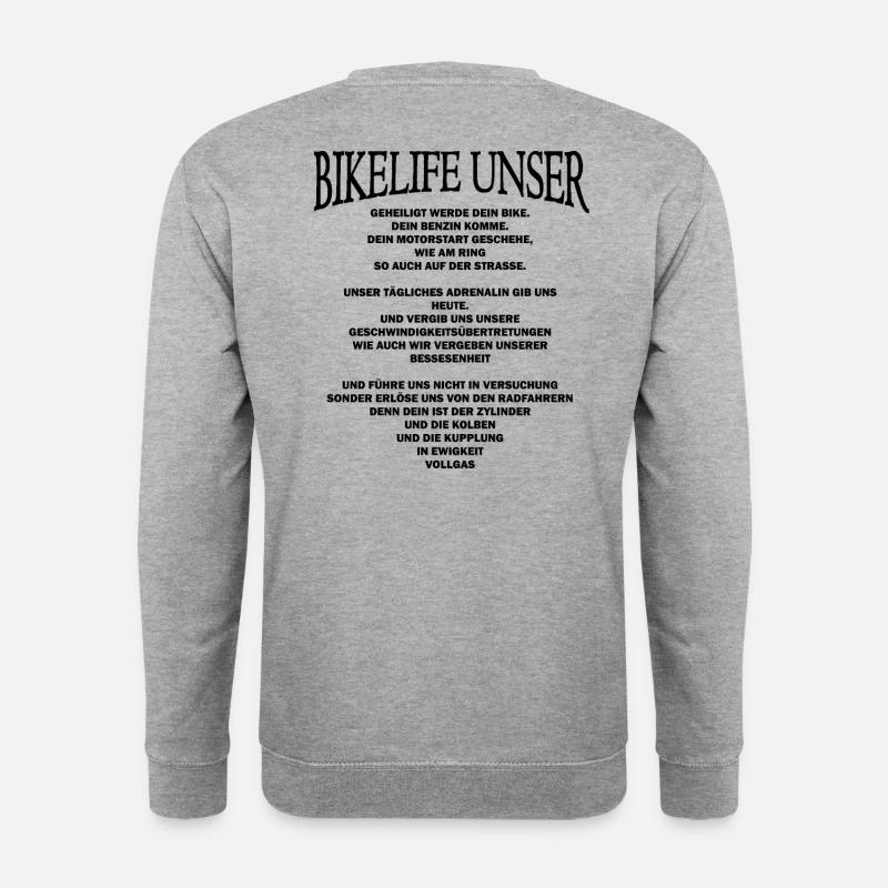 Bikelifeunser - Unisex Pullover - Weißgrau meliert