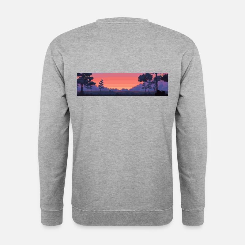 Verpixelter Sonnenuntergnag - Unisex Pullover - Weißgrau meliert