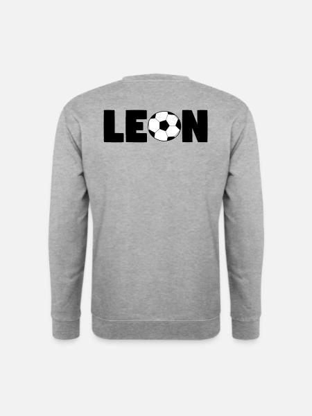 Leon Name Junge Geschenk - Unisex Pullover - Weißgrau meliert