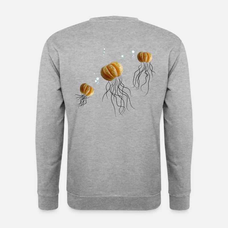 Mandarinqualle - Unisex Pullover - Weißgrau meliert