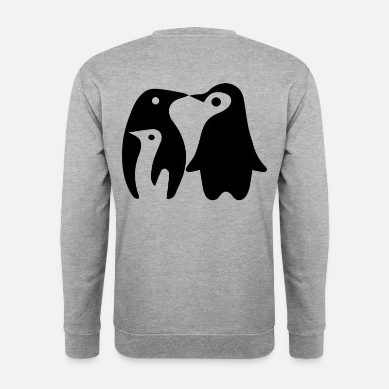 Pinguine - Unisex Pullover - Weißgrau meliert