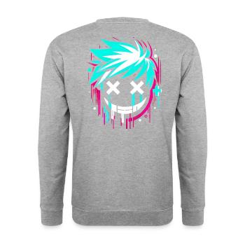 Graffiti Smile Stylish - Unisex Sweatshirt - salt & pepper - Back - Michal (187cm)