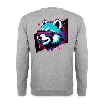 Red Panda Retro Shades - Unisex Sweatshirt - salt & pepper - Back - Michal (187cm)