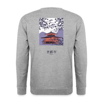 Welcome to Kyoto - Unisex Sweatshirt - salt & pepper - Back - Michal (187cm)