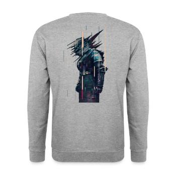 Full Body Samurai - Unisex Sweatshirt - salt & pepper - Back - Michal (187cm)