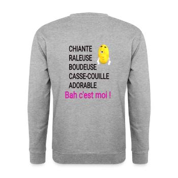 CHIANTE, RALEUSE - Sweat-shirt Unisexe - gris chiné - Dos - Michal (187cm)