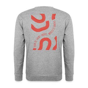 Tour de Saints - Unisex Pullover - Weißgrau meliert - Hinten - Michal (187cm)
