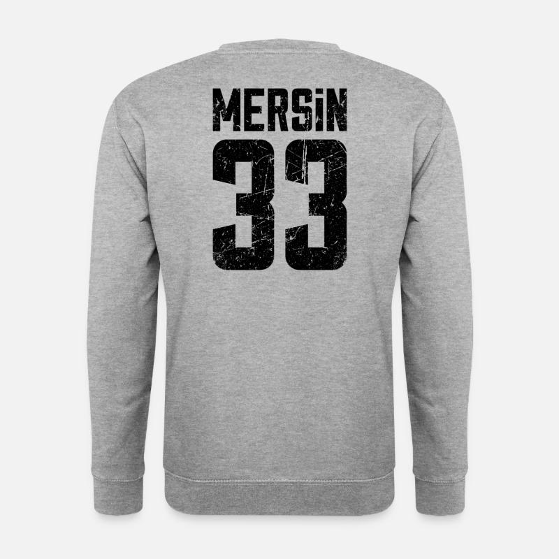 Mersin 33 Türkei Turkiye Geschenk Urlaub TR Türk - Unisex Pullover - Weißgrau meliert