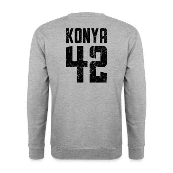 Konya 42 Türkei Turkiye Geschenk Urlaub TR Türk - Unisex Pullover - Weißgrau meliert - Hinten - Michal (187cm)