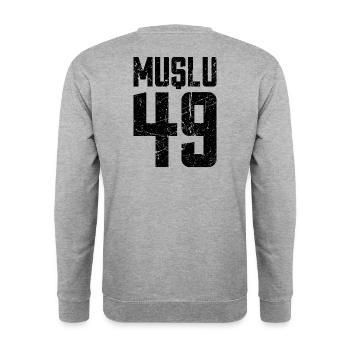 Mus 49 Turkey Turkiye Gift Holiday TR Turk - Unisex Sweatshirt - salt & pepper - Back - Michal (187cm)
