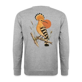 Wiedehopf Vintage - Unisex Pullover - Weißgrau meliert - Hinten - Michal (187cm)
