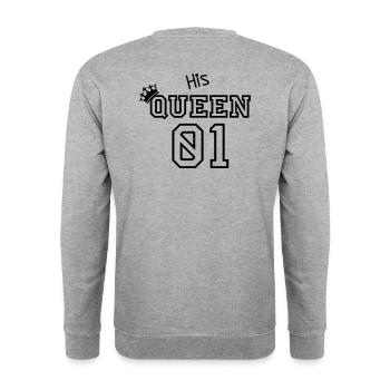 His Queen 01 - Unisex Pullover - Weißgrau meliert - Hinten - Michal (187cm)