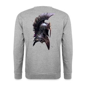 Casque de combattant - Sweat-shirt Unisexe - gris chiné - Dos - Michal (187cm)