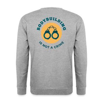 Bodybuilding is not a Crime - Unisex Pullover - Weißgrau meliert - Hinten - Michal (187cm)