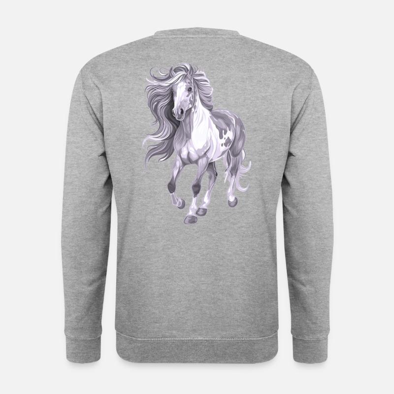 Horse with long mane - Unisex Sweatshirt - salt & pepper