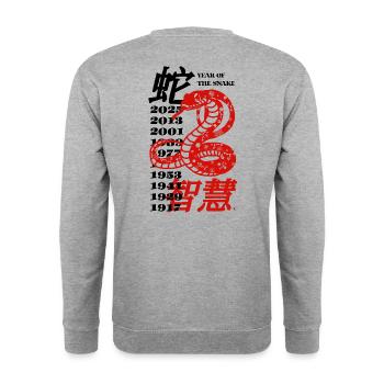 Chinese New Year Art 2025 Year of the Snake - Unisex Sweatshirt - salt & pepper - Back - Michal (187cm)