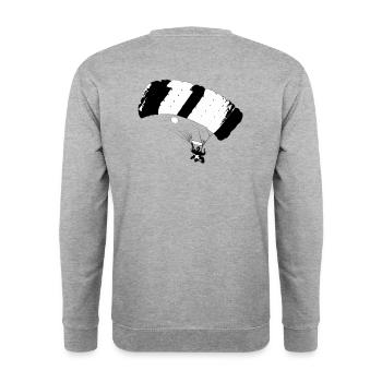 Fallschirm - Unisex Pullover - Weißgrau meliert - Hinten - Michal (187cm)