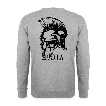 Sparta Spartian Head Warrior - Sweat-shirt Unisexe - gris chiné - Dos - Michal (187cm)