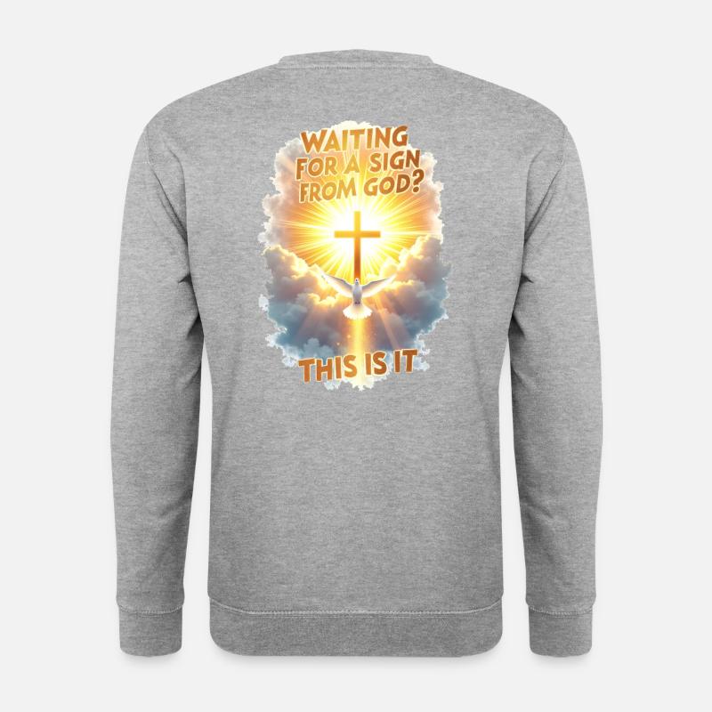 Zeichen von Gott - Unisex Pullover - Weißgrau meliert