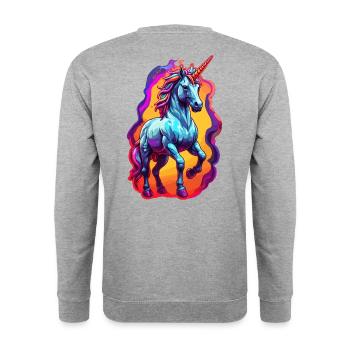 Unicorn - Unisex Sweatshirt - salt & pepper - Back - Michal (187cm)
