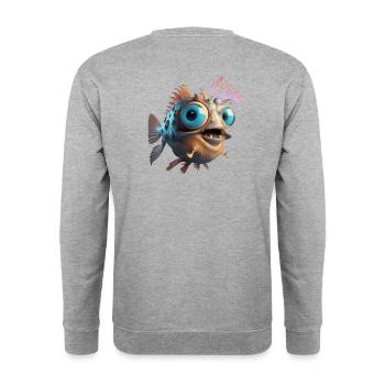 April Fool's Day funny! - Unisex Sweatshirt - salt & pepper - Back - Michal (187cm)