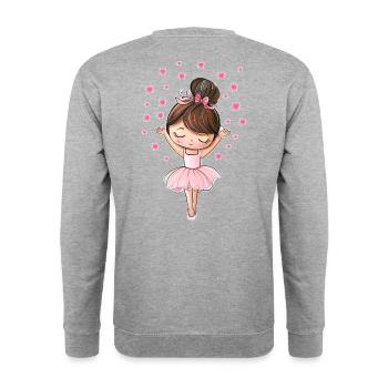 Ballerine avec étoiles - Sweat-shirt Unisexe - gris chiné - Dos - Michal (187cm)
