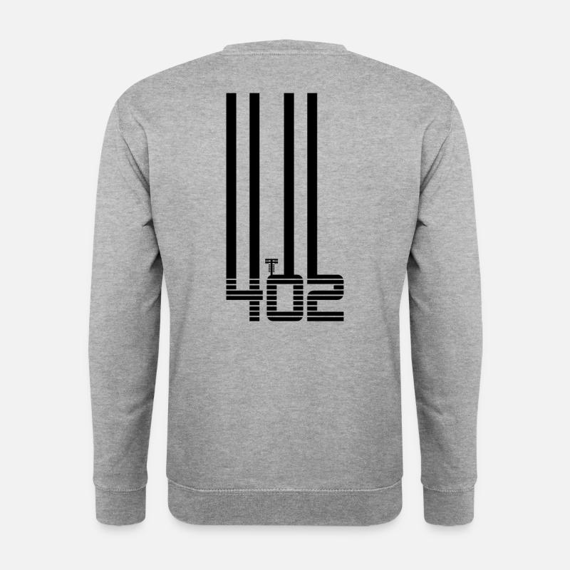 402 black print - Unisex Pullover - Weißgrau meliert