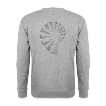 Spirale - Unisex Pullover - Weißgrau meliert - Hinten - Michal (187cm)