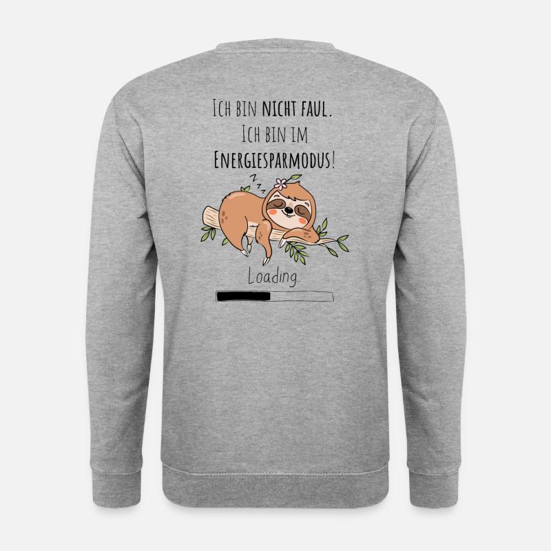 Ich bin nicht faul - Unisex Pullover - Weißgrau meliert