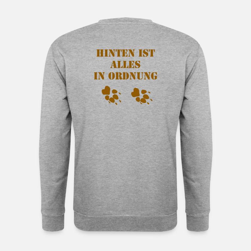 Ich führe hinten - Unisex Pullover - Weißgrau meliert