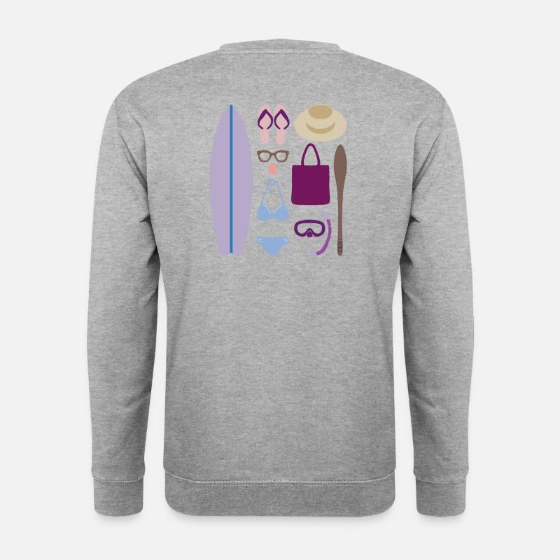 Sommer Sonne Strand - Unisex Pullover - Weißgrau meliert