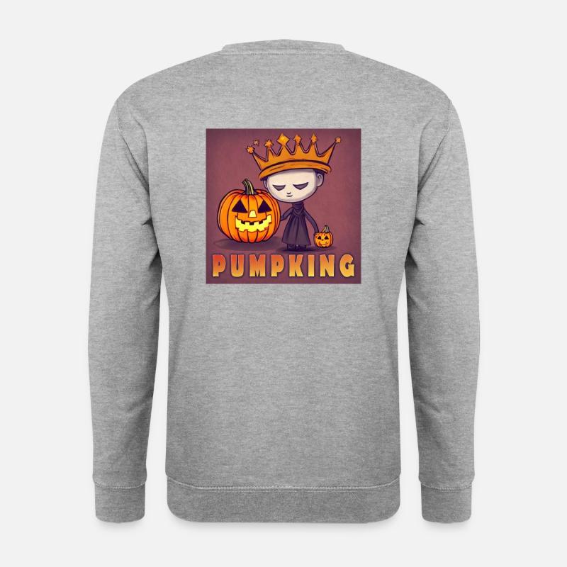 Pumpking - Unisex Pullover - Weißgrau meliert