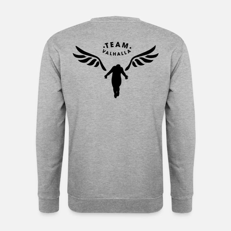 Team Walhalla zurück - Unisex Pullover - Weißgrau meliert