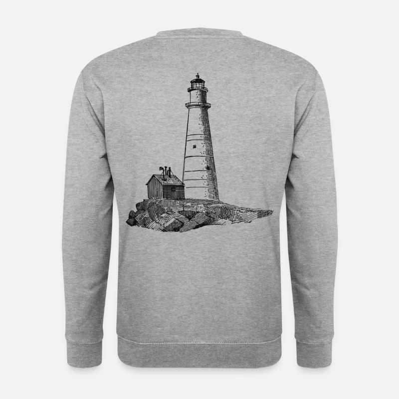 Leuchtturm - Unisex Pullover - Weißgrau meliert