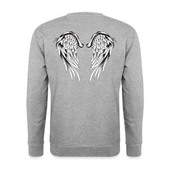 Angel Wings Angel Wings Guardian Angel Angel Wings - Unisex Sweatshirt - salt & pepper - Back - Michal (187cm)