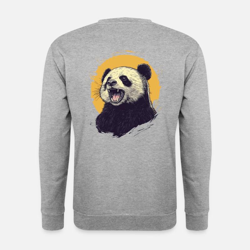 Panda - Unisex Pullover - Weißgrau meliert