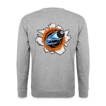 burning 8 billiard ball pool, billiards, snooker - Unisex Sweatshirt - salt & pepper - Back - Michal (187cm)