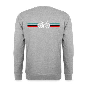 Bicyclette Road Bike Retro Design Stripes - Sweat-shirt Unisexe - gris chiné - Dos - Michal (187cm)