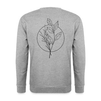 Plants - Unisex Pullover - Weißgrau meliert - Hinten - Michal (187cm)