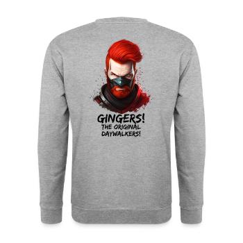 Gingers - The Original Daywalkers - Unisex Sweatshirt - salt & pepper - Back - Michal (187cm)