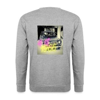 Oldtimer 4L 1966 vintage - Unisex Pullover - Weißgrau meliert - Hinten - Michal (187cm)