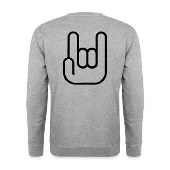 It rocks - Unisex Pullover - Weißgrau meliert - Hinten - Michal (187cm)