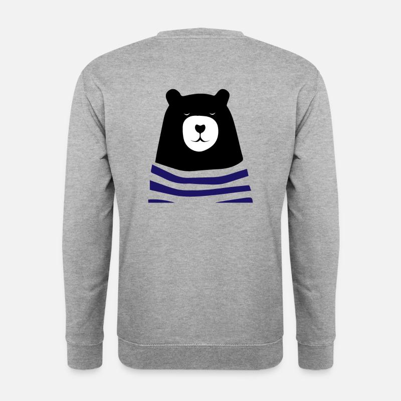Bär in Pulli - Unisex Pullover - Weißgrau meliert