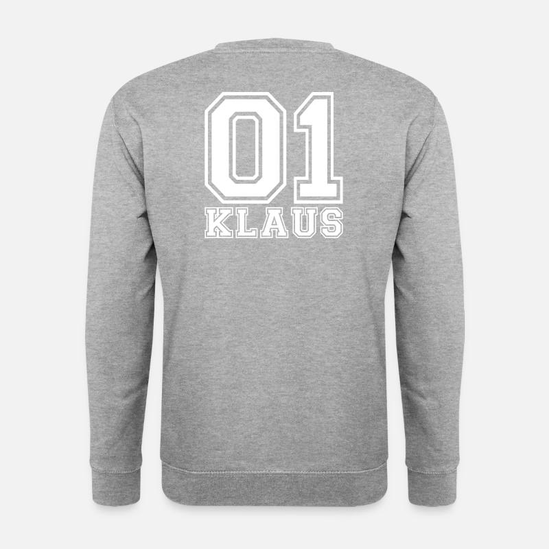 Klaus - Name - Unisex Pullover - Weißgrau meliert