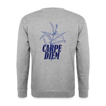 Carpe Diem - Unisex Sweatshirt - salt & pepper - Back - Michal (187cm)