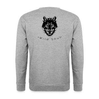 Wilde Natur - Unisex Pullover - Weißgrau meliert - Hinten - Michal (187cm)