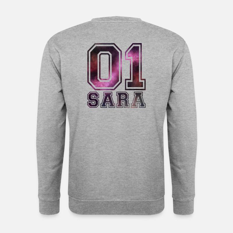 Sara Name - Unisex Pullover - Weißgrau meliert