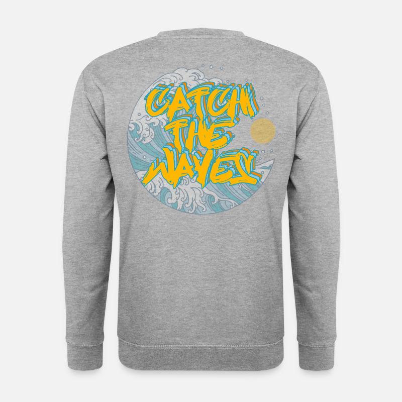 wavy - Unisex Pullover - Weißgrau meliert