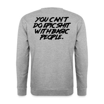 Epic Shit - Unisex Pullover - Weißgrau meliert - Hinten - Michal (187cm)