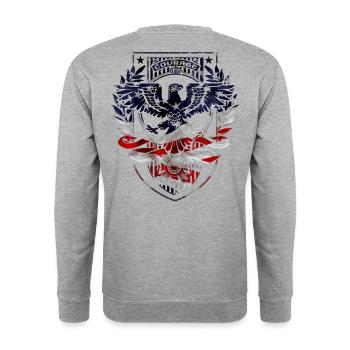 Armee - Unisex Pullover - Weißgrau meliert - Hinten - Michal (187cm)
